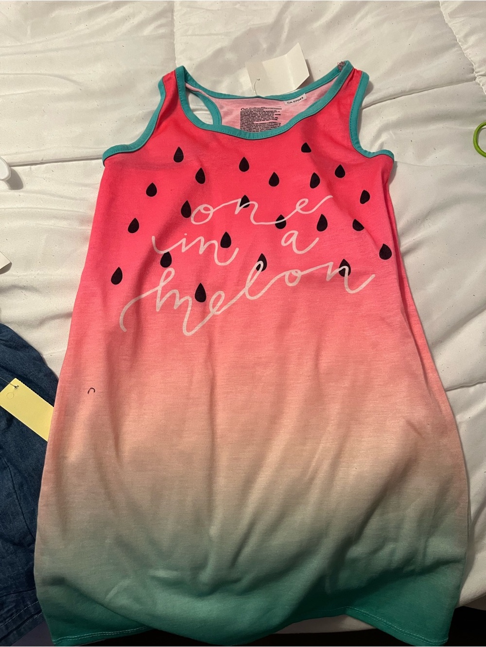 Girls Pink to Green Ombre Watermelon Tank Dress - One in a Melon